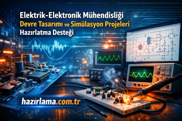 Elektrik–Elektronik Mühendisliği devre tasarımı ve simülasyon projeleri için hazırlama desteği veren laboratuvar görseli, yazılar ekte.